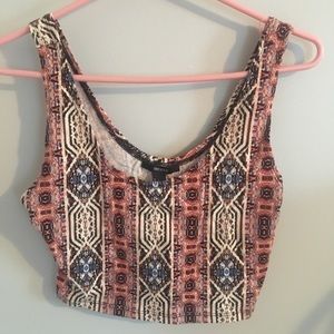 Multi-colored Pattern Crop Top
